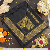 Vriksham Black With Golden Border-Kalyani Cotton Saree-VS4585